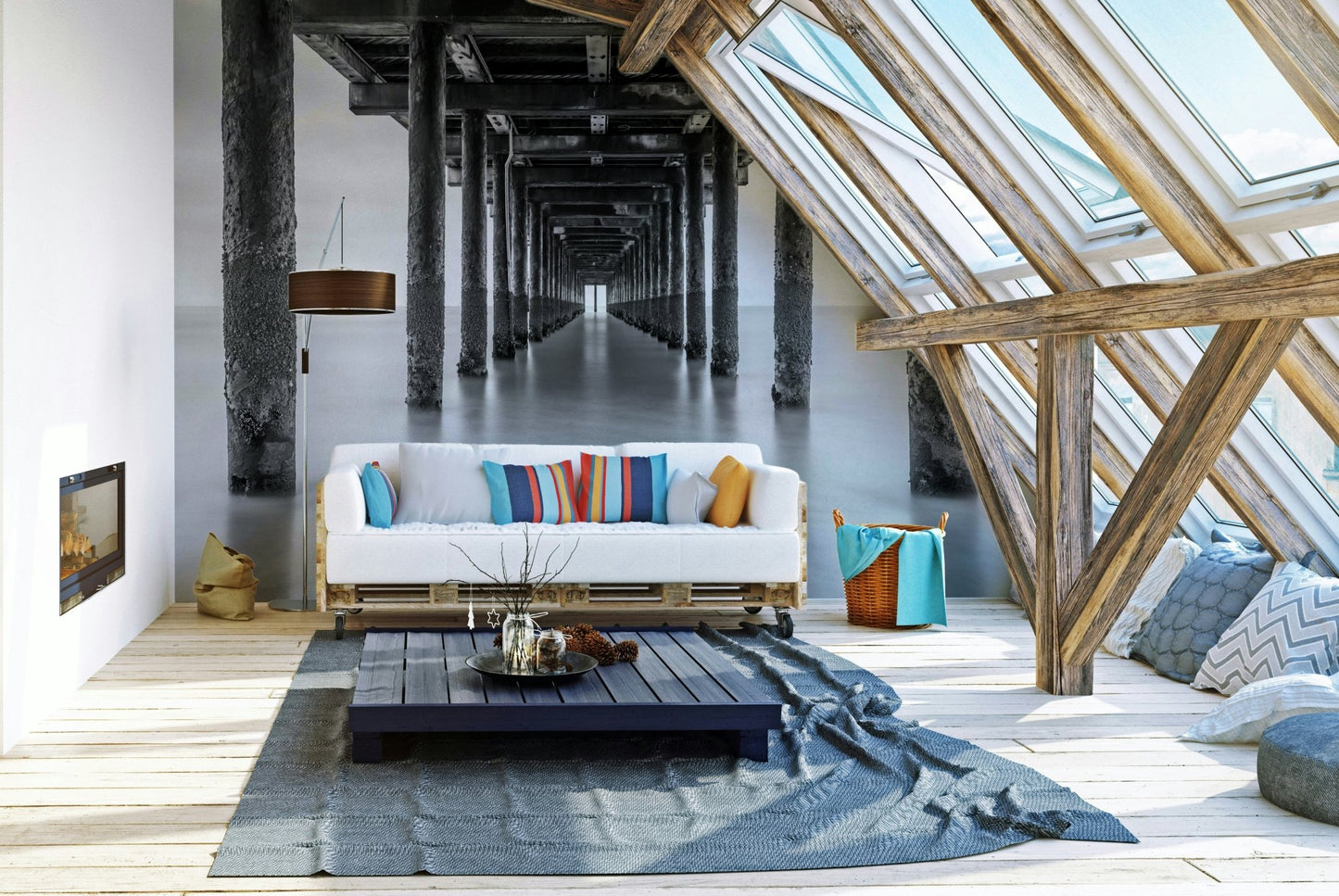 Tunnel effect pier wallpaper
