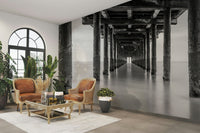 Monochrome pier pillars view
