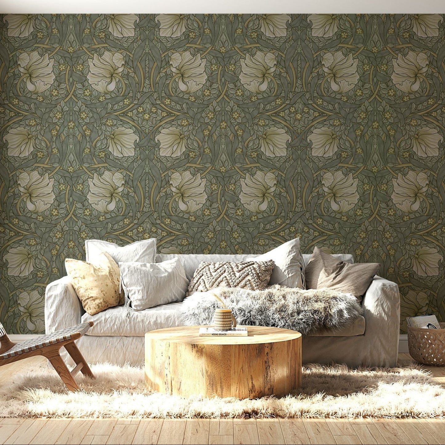 Decorative Pimpernel 1 wallpaper with intricate flowers, GD1306