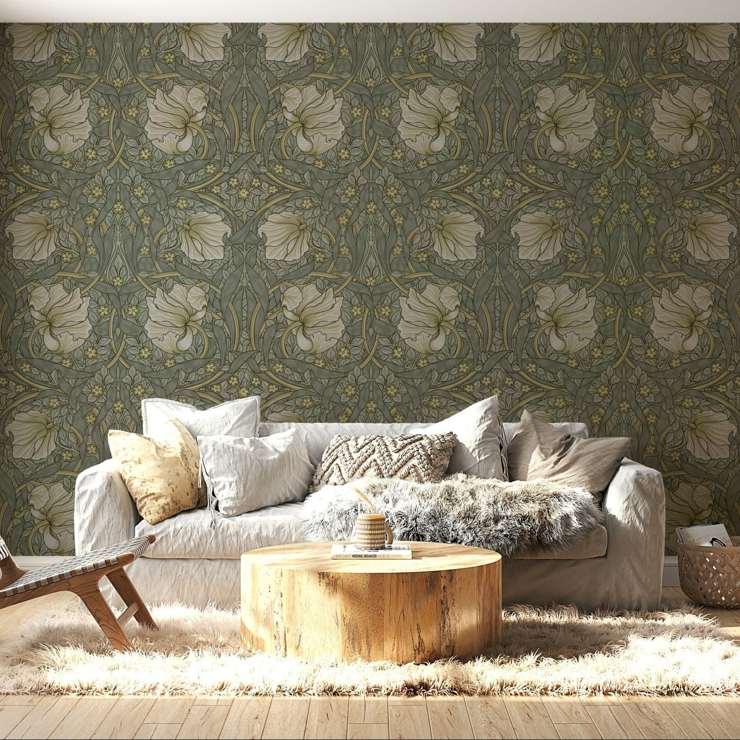 Decorative Pimpernel 1 wallpaper with intricate flowers, GD1306