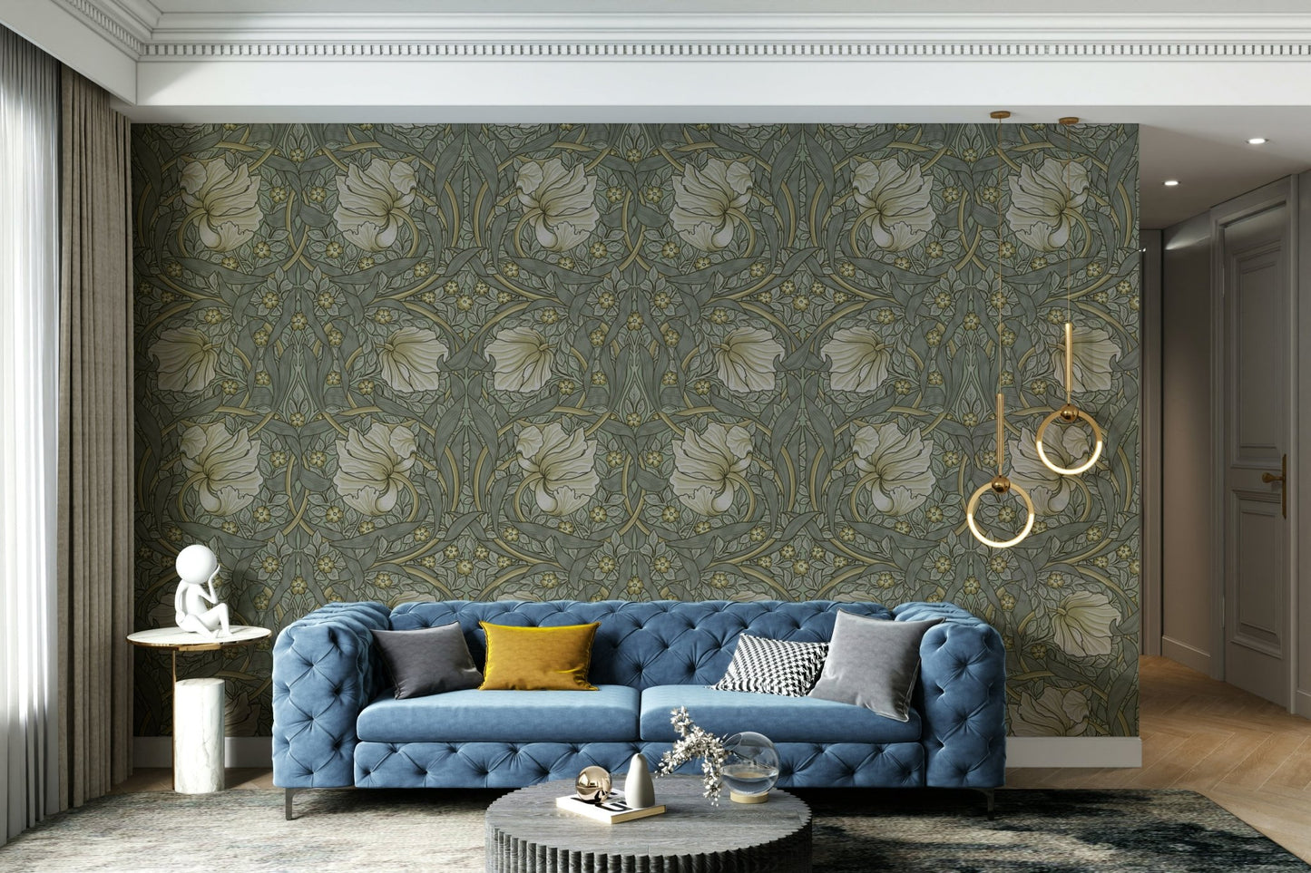 Detailed floral pattern on Pimpernel 1 wallpaper, GD1306