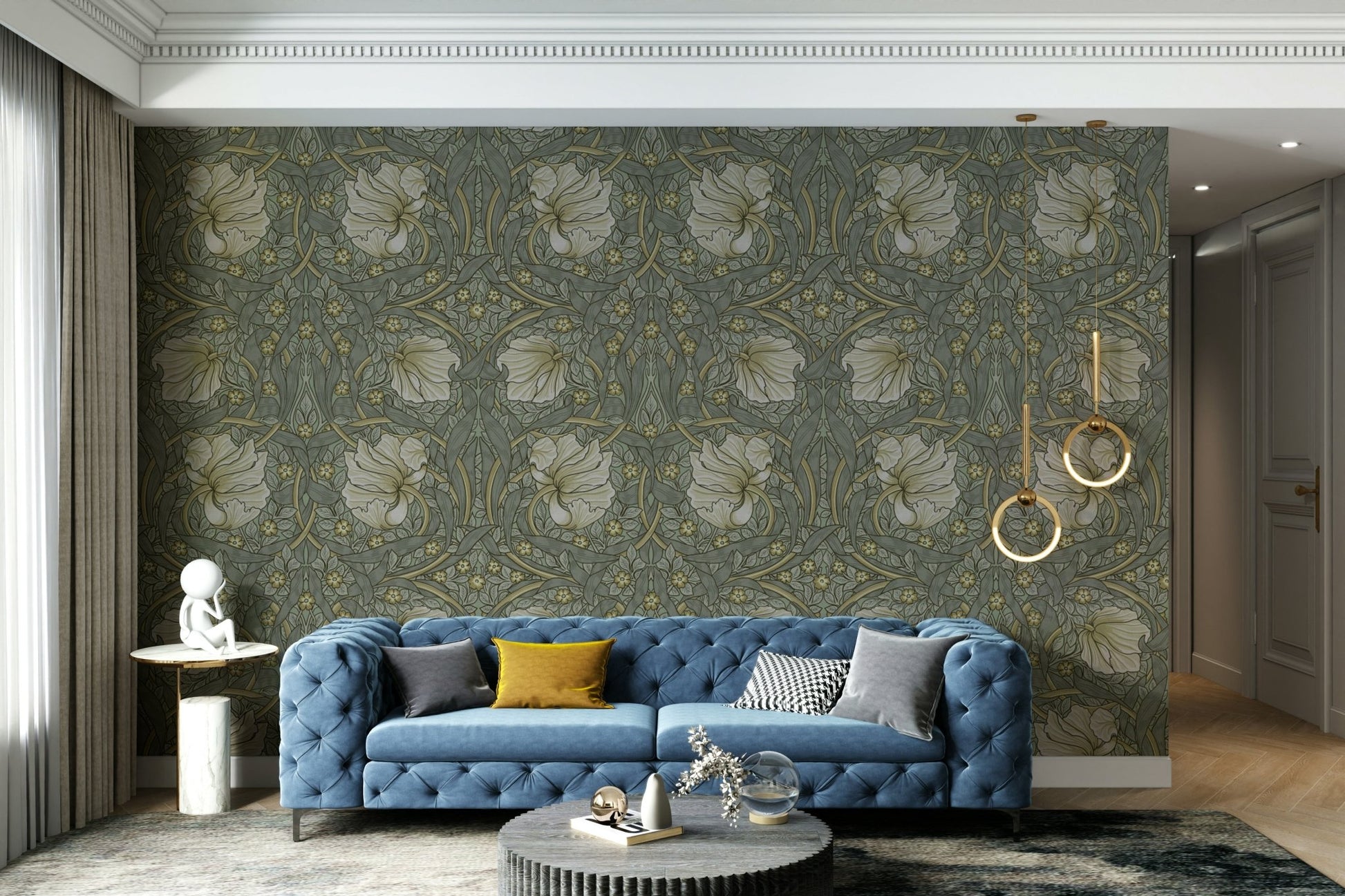 Detailed floral pattern on Pimpernel 1 wallpaper, GD1306