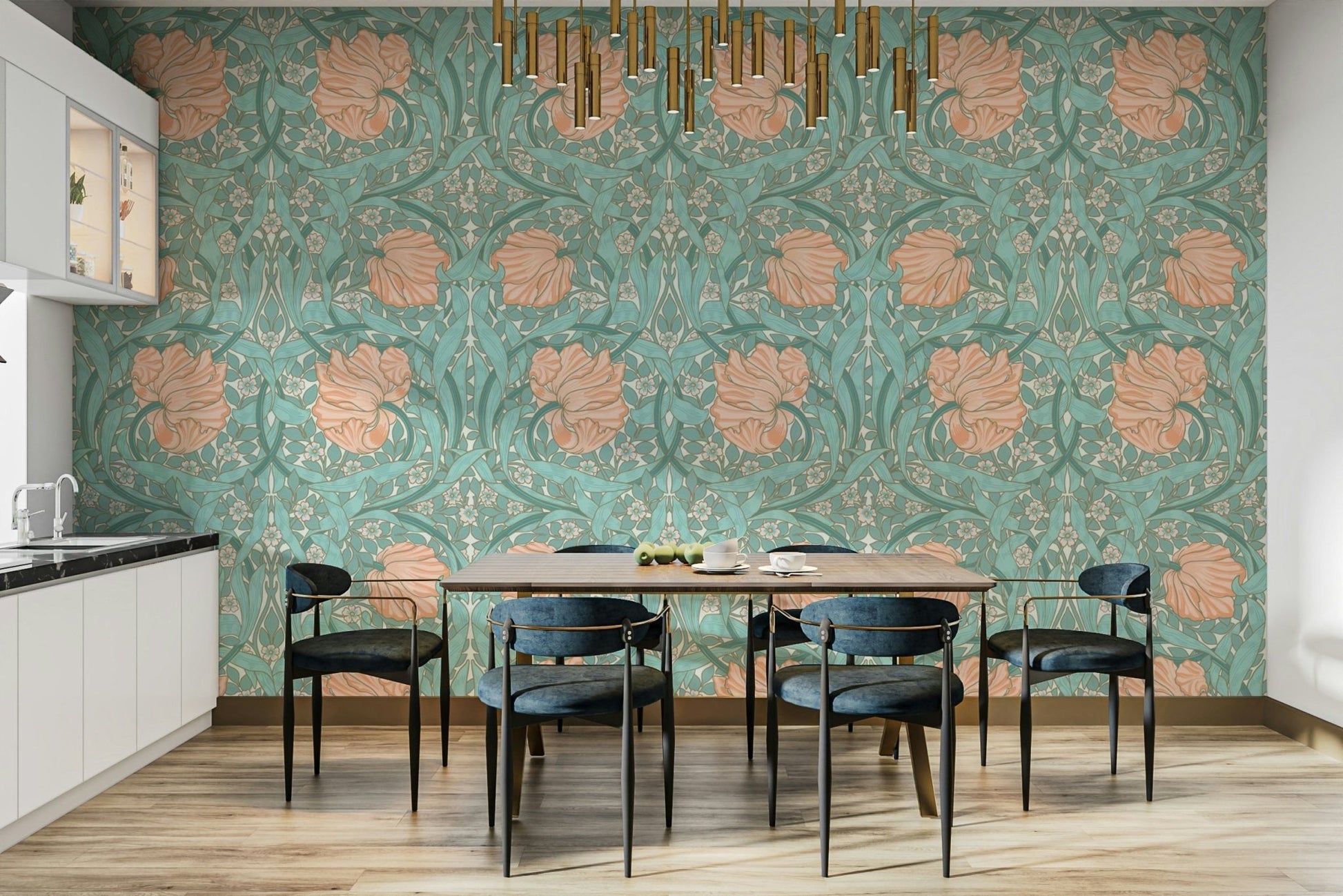 Pimpernel wallpaper showcasing detailed botanical motifs

