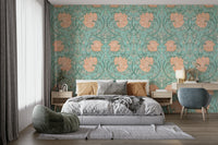 Decorative Pimpernel wallpaper pattern in muted tones

