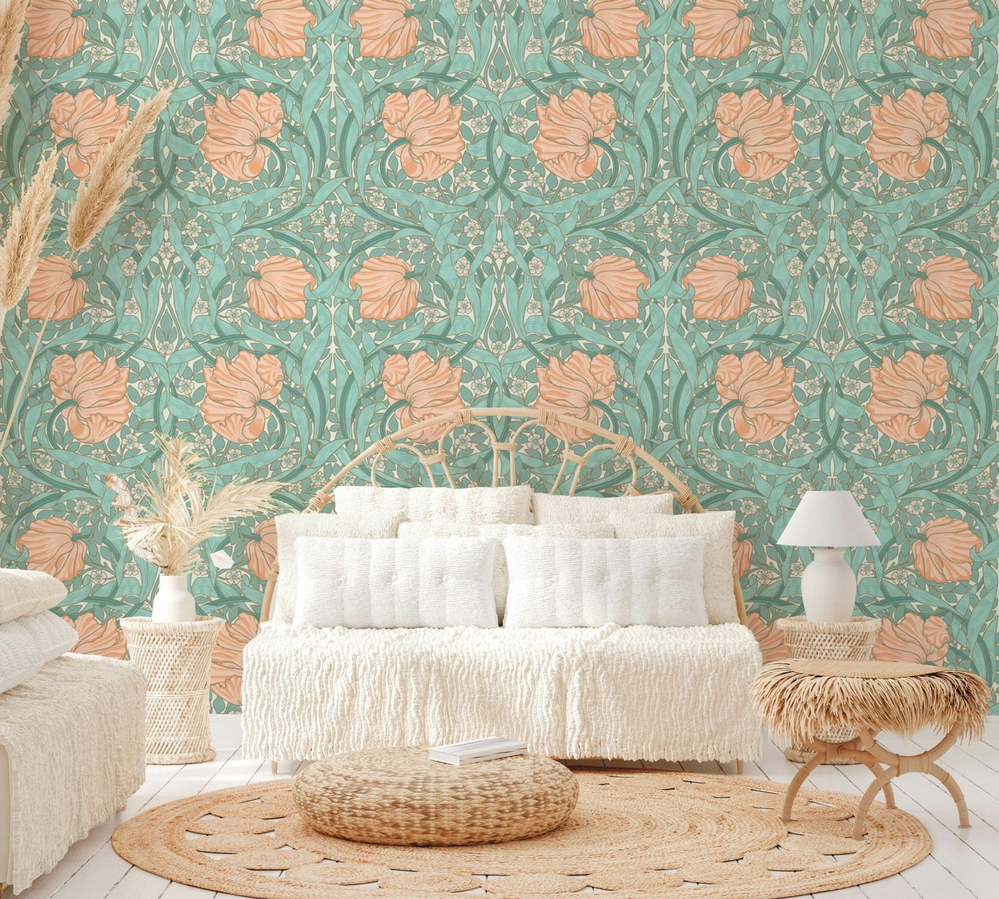 Vintage floral Pimpernel wallpaper by William Morris

