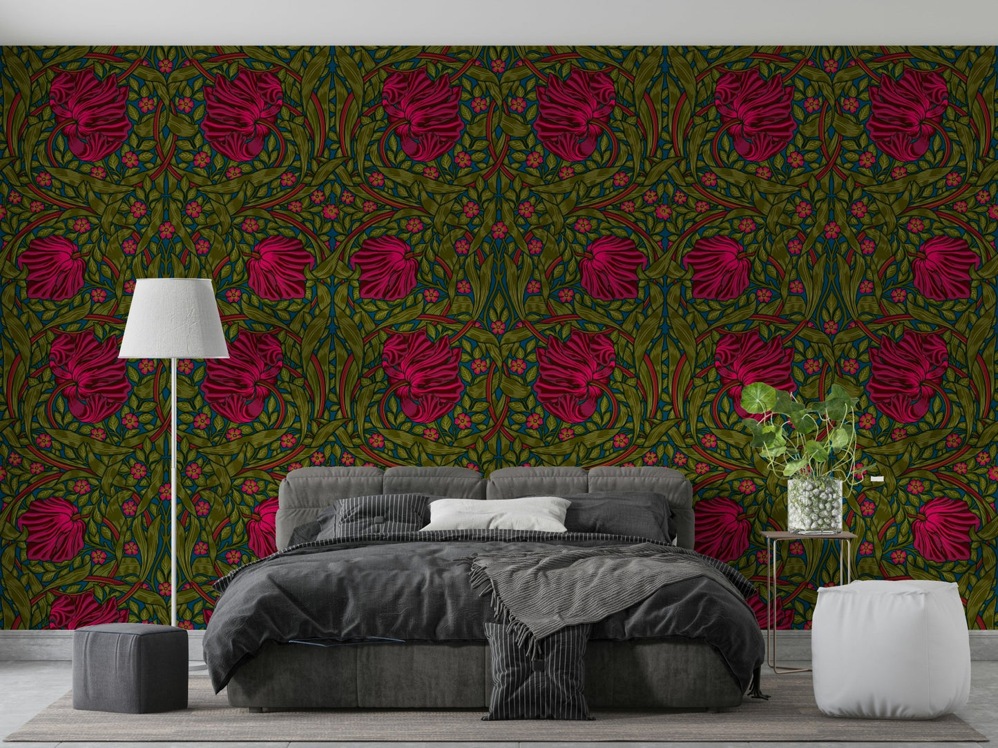 Classic floral and leaf wallpaper by William Morris 11

