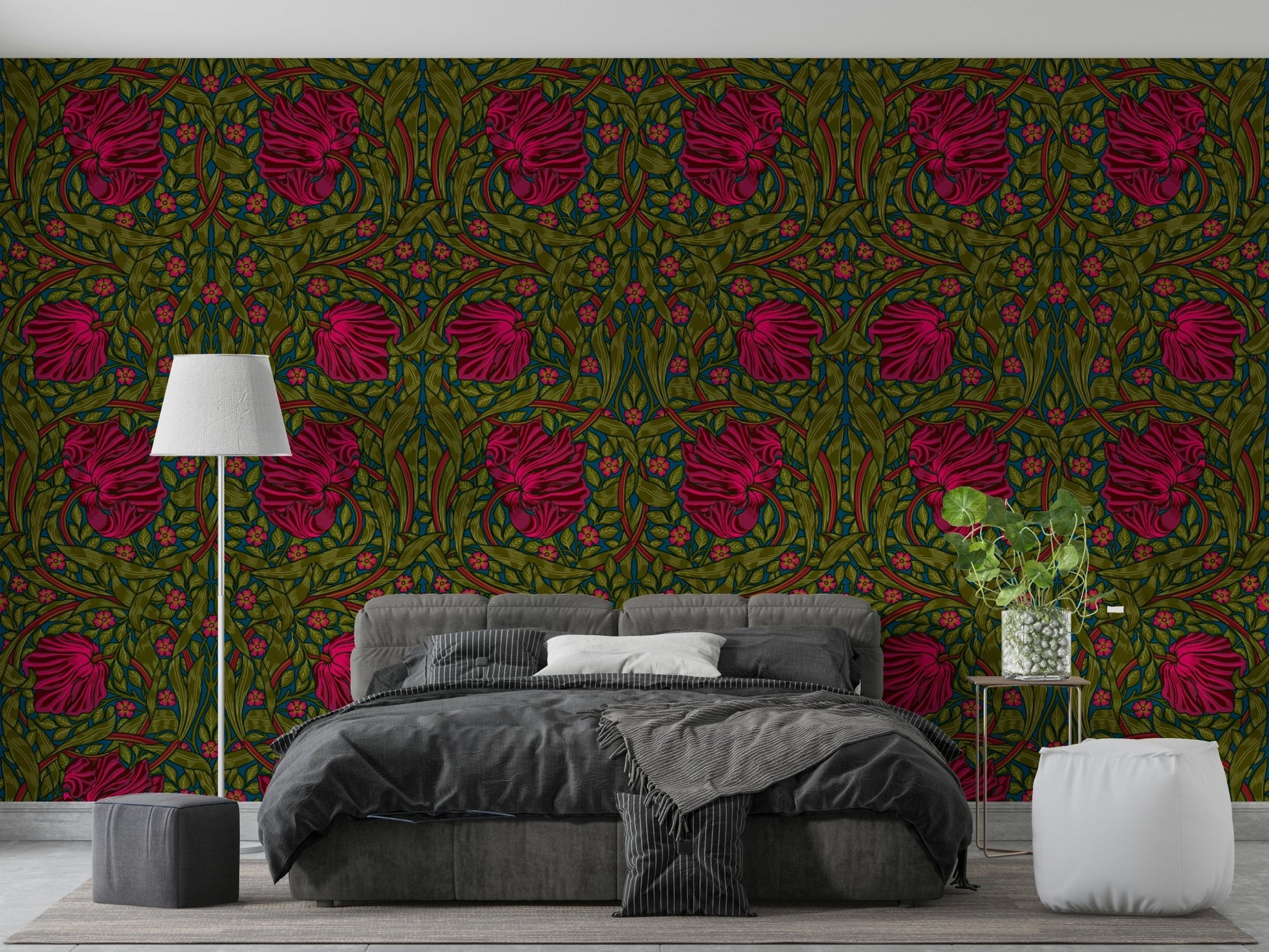Classic floral and leaf wallpaper by William Morris 11

