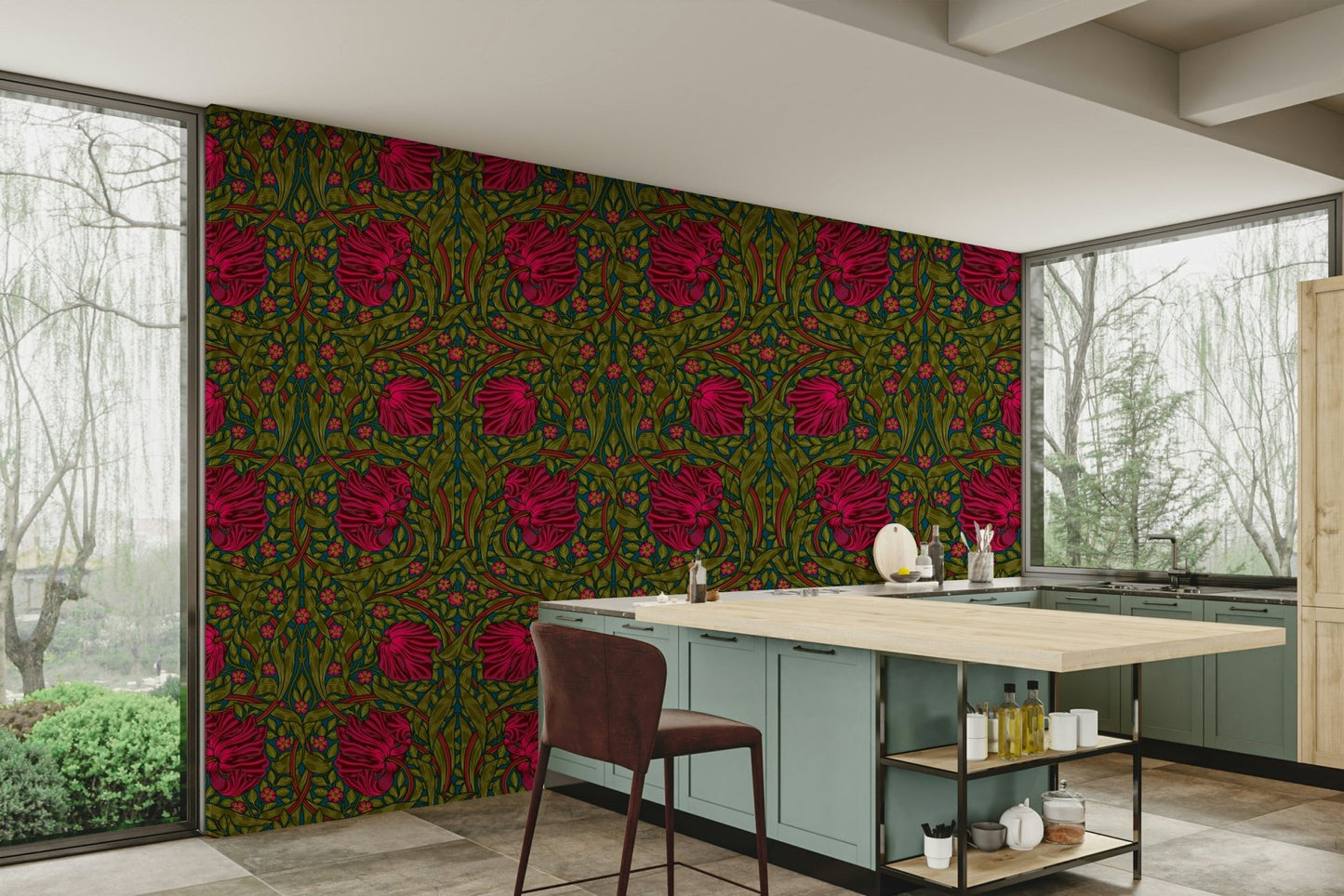 William Morris Pimpernel 11 wallpaper in traditional style