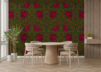 Close-up of William Morris Pimpernel 11 wallpaper design

