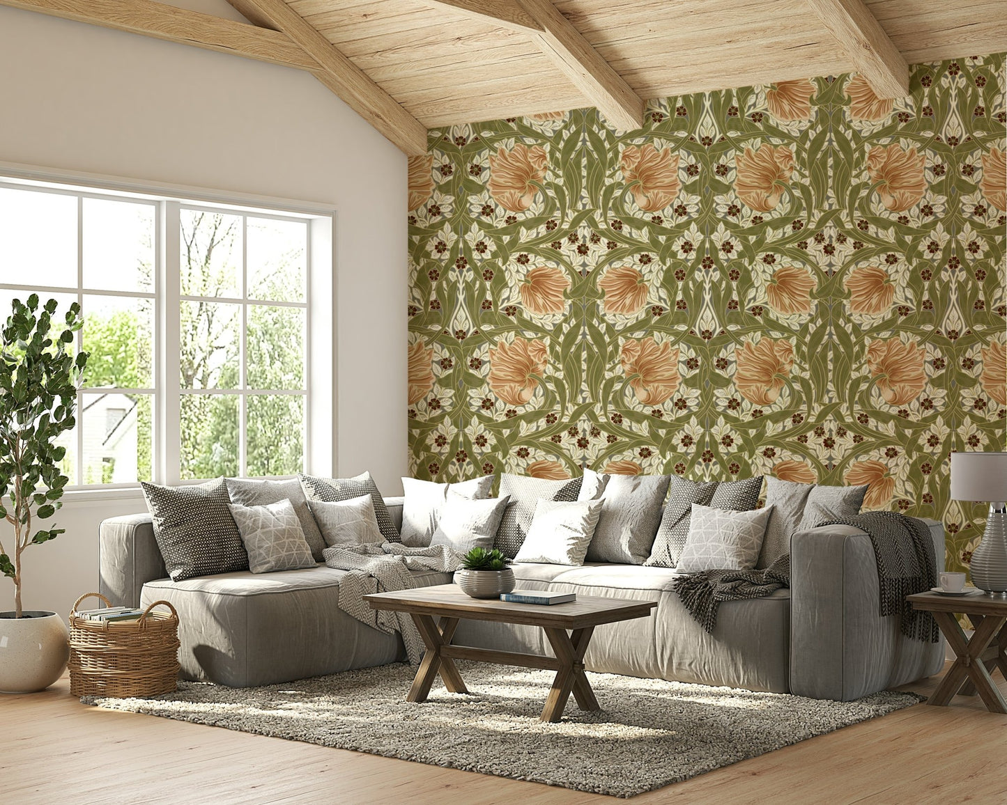 Vintage style Pimpernel wallpaper by William Morris 12

