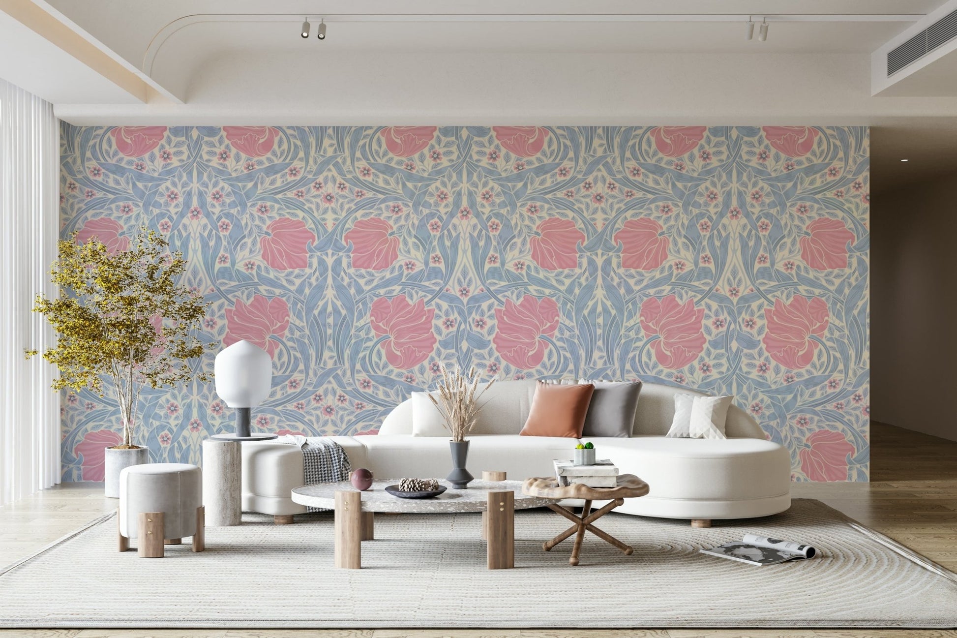 Close-up of nature-inspired Pimpernel wallpaper design

