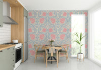 Wall covered with Pimpernel 15 wallpaper by William Morris

