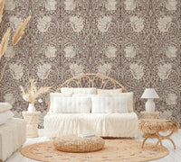 Detailed Pimpernel pattern wallpaper by William Morris

