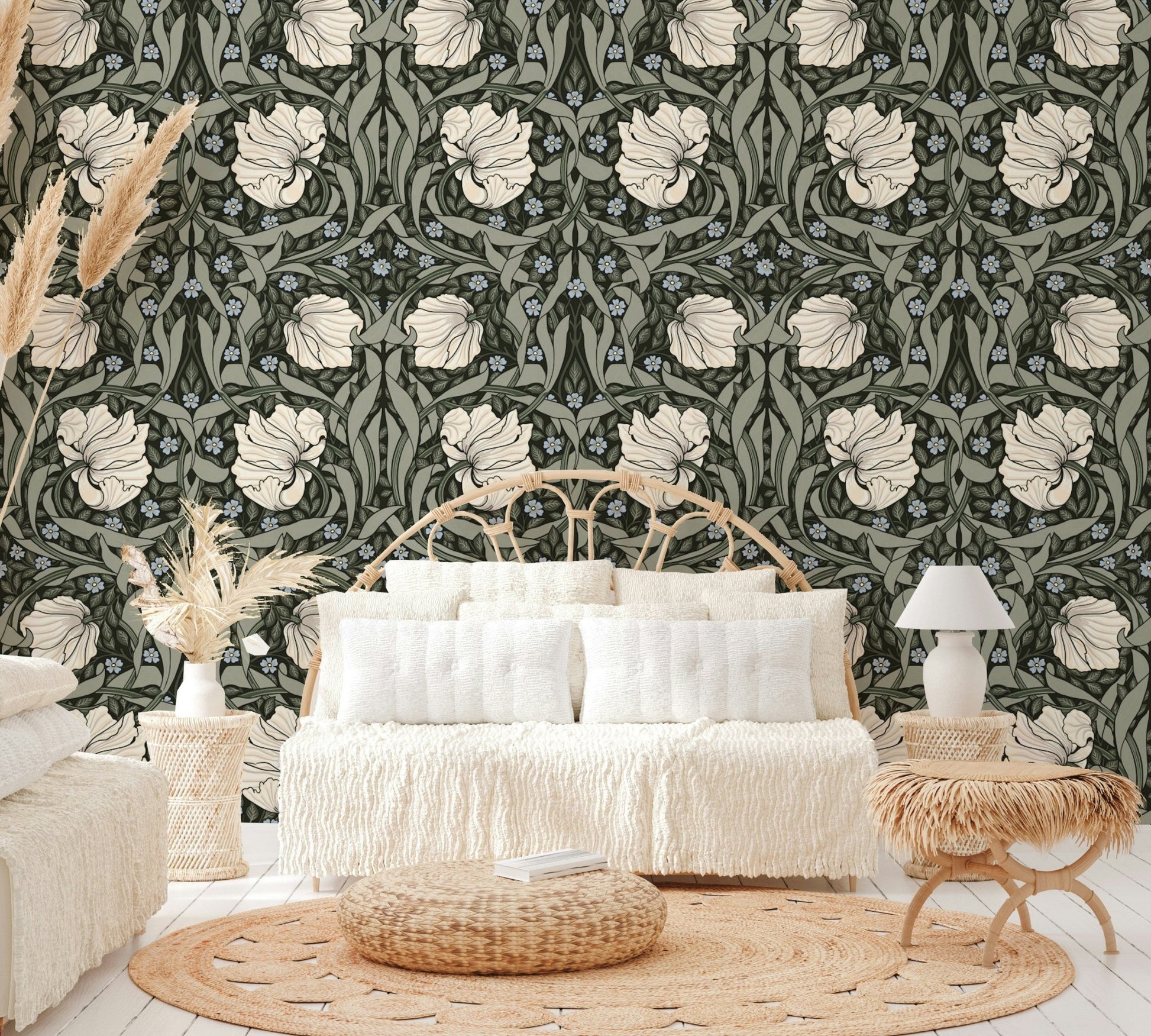 Pimpernel William Morris 17 Wallpaper close-up view

