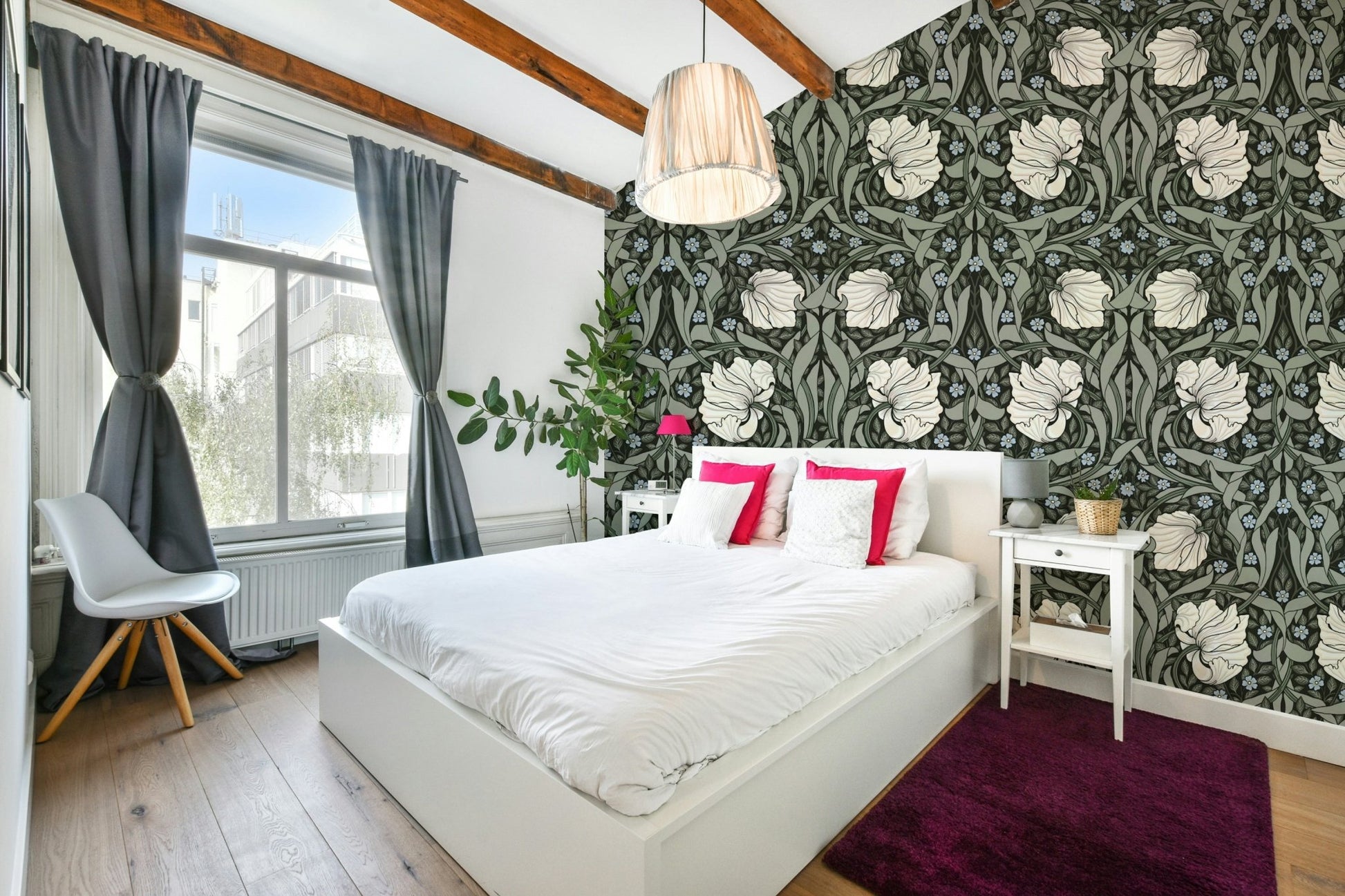 Soft floral tones in Pimpernel by William Morris 17 wallpaper

