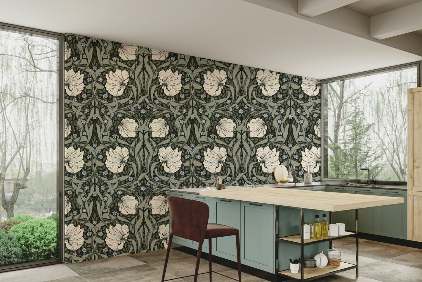 William Morris Pimpernel 17 vintage floral wallpaper

