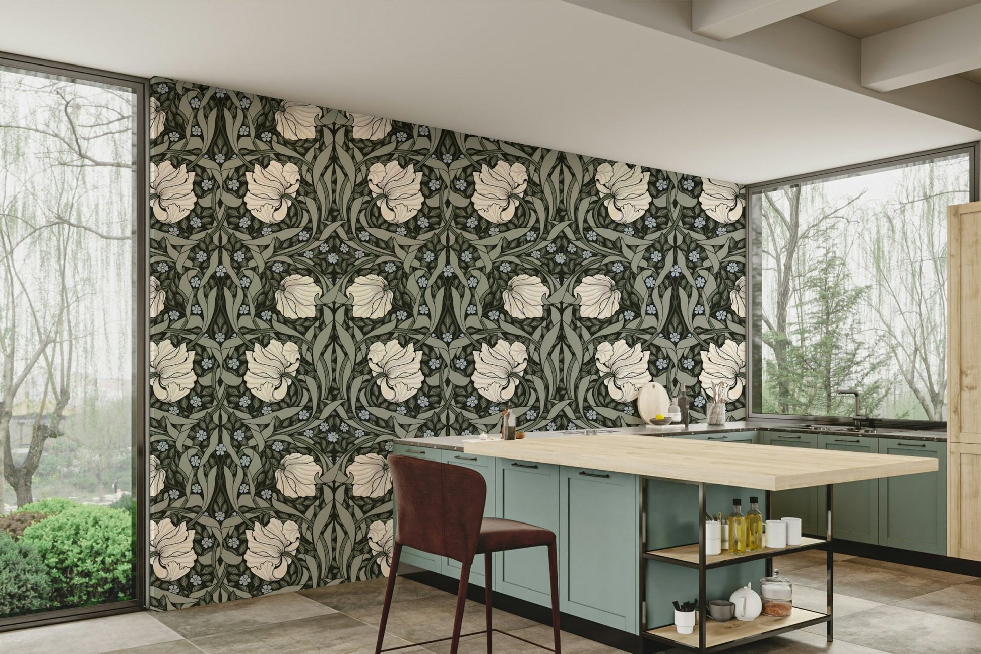 William Morris Pimpernel 17 vintage floral wallpaper

