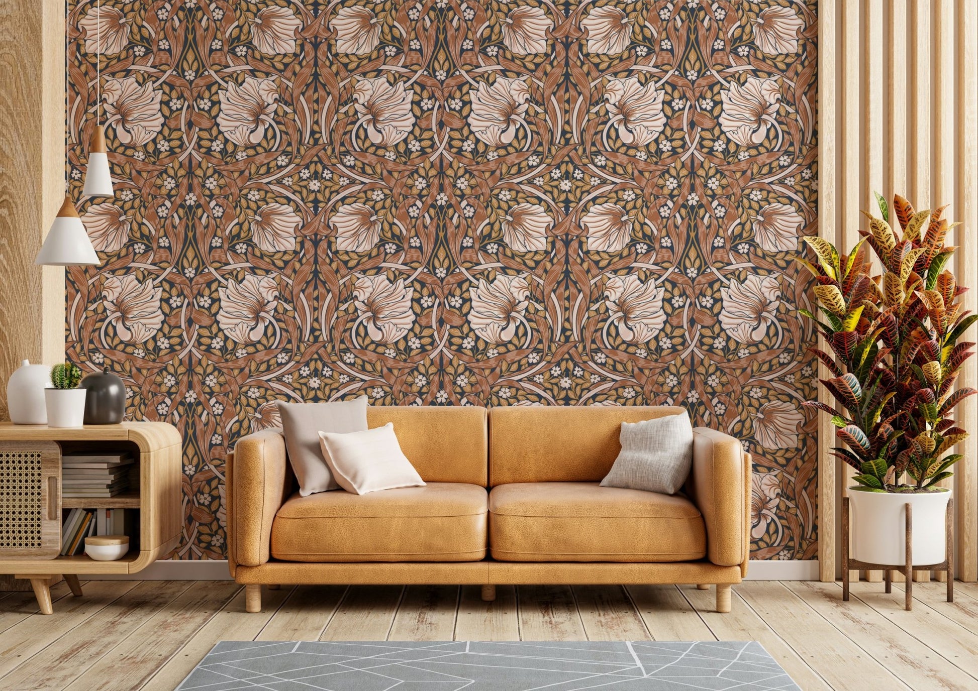Timeless Pimpernel wallpaper in soft tones for a classic look.

