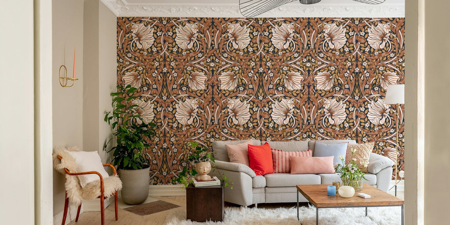 Pimpernel by William Morris wallpaper featuring a traditional floral pattern.

