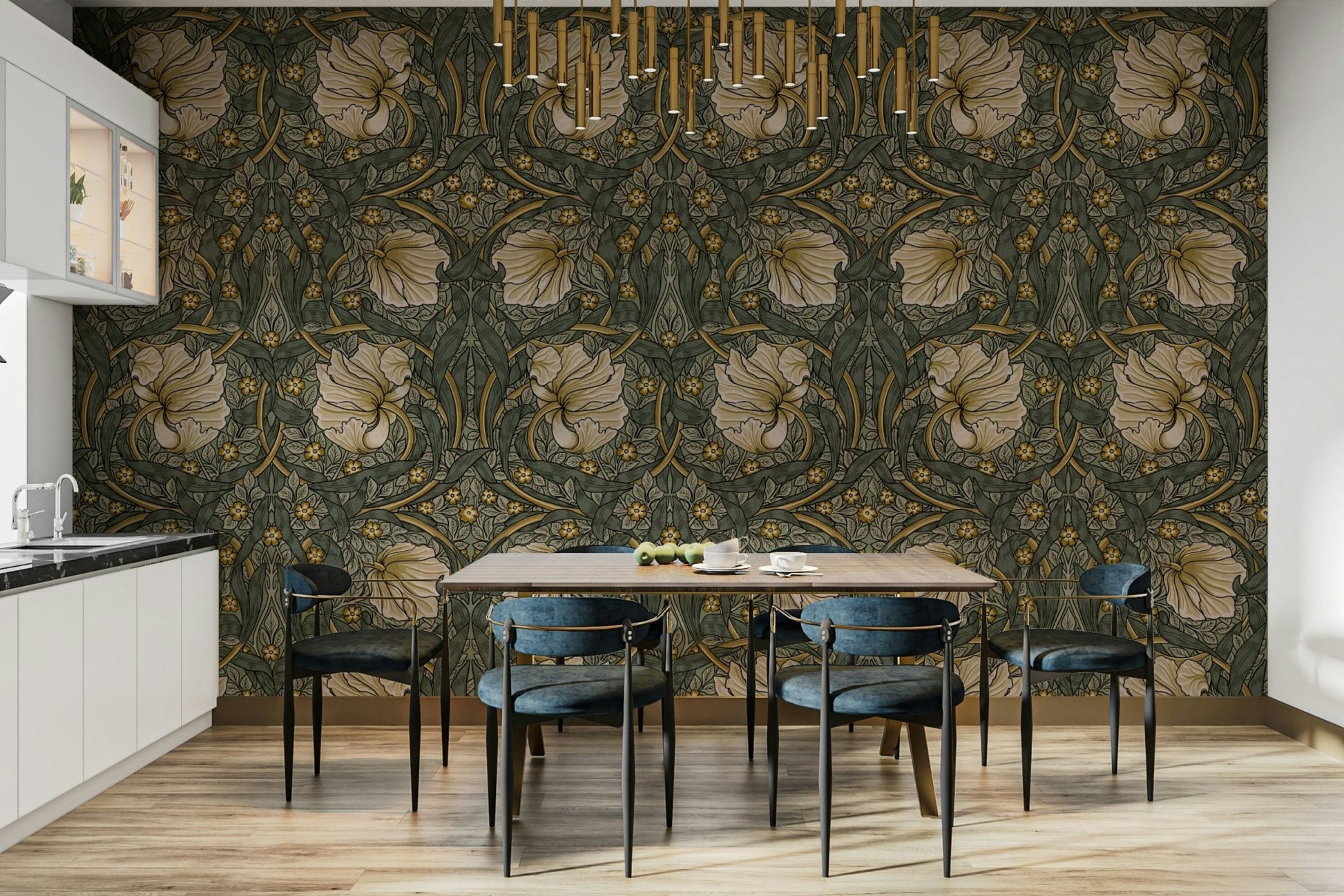Traditional William Morris Pimpernel 2 wallpaper texture, GD1307