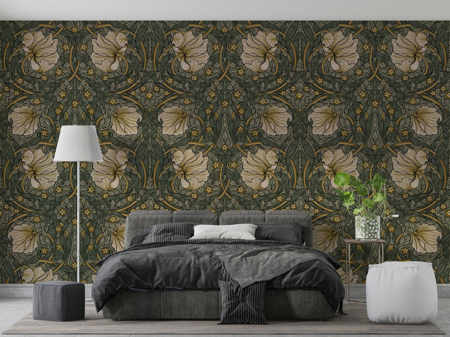 Close-up of William Morris Pimpernel 2 wallpaper pattern, GD1307