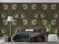 Close-up of William Morris Pimpernel 2 wallpaper pattern, GD1307