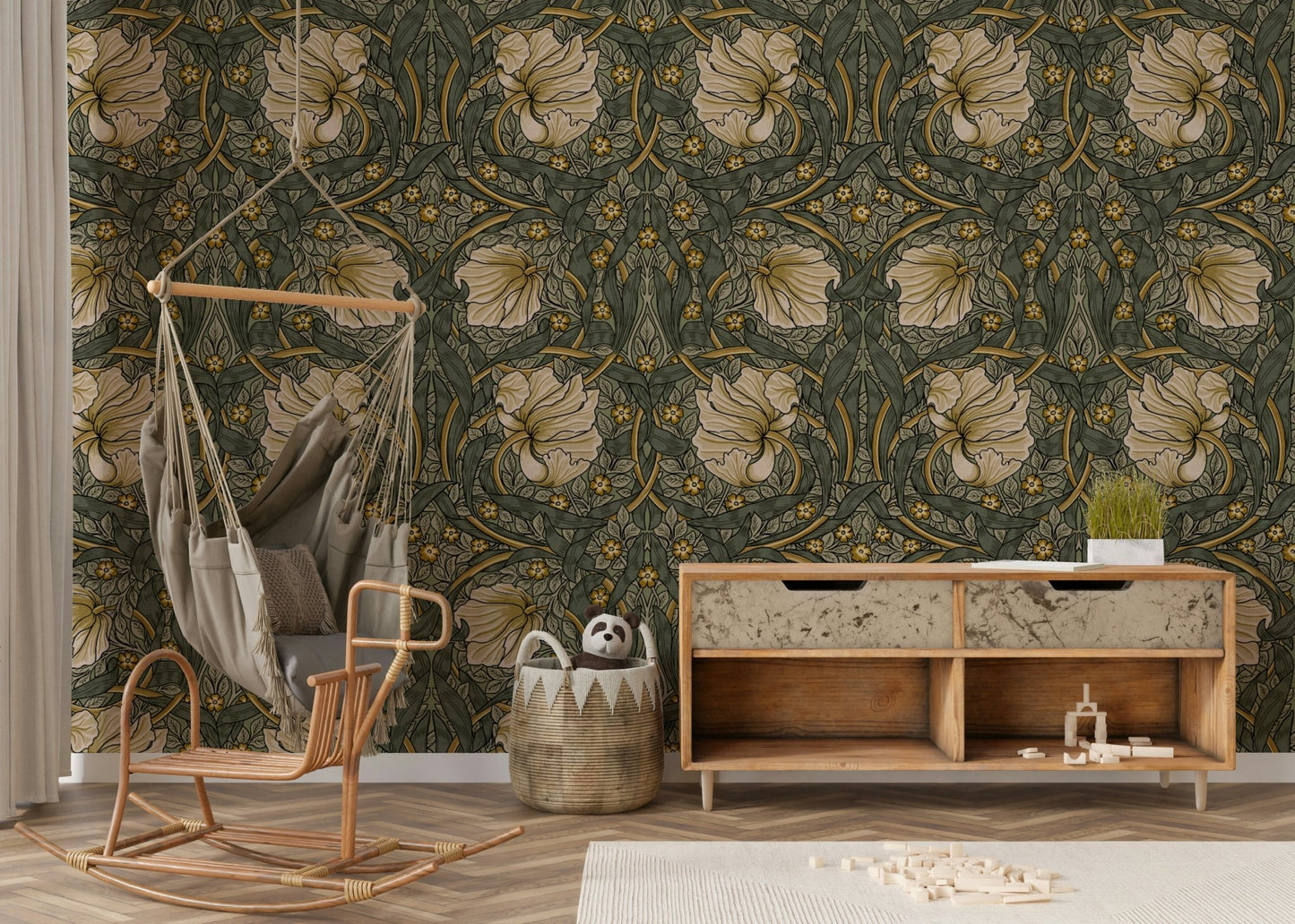 Decorative Pimpernel 2 wallpaper with intricate flowers, GD1307