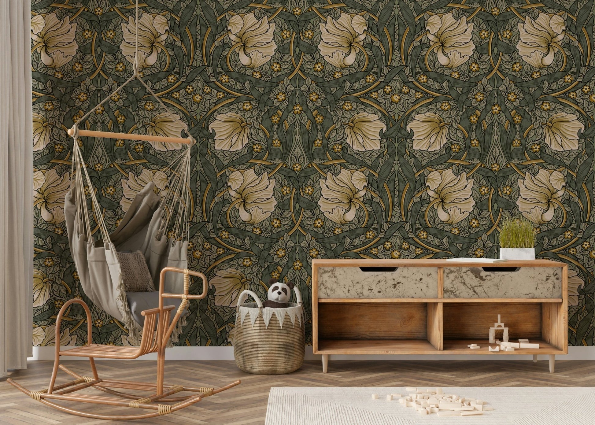 Decorative Pimpernel 2 wallpaper with intricate flowers, GD1307