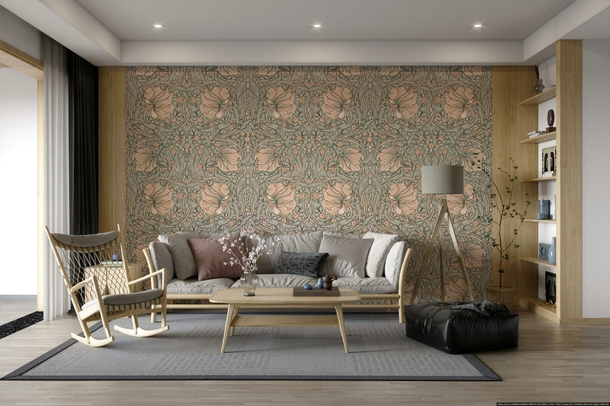 Pimpernel wallpaper design with delicate floral prints

