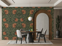 Luxurious Pimpernel wallpaper by William Morris with soft patterns
