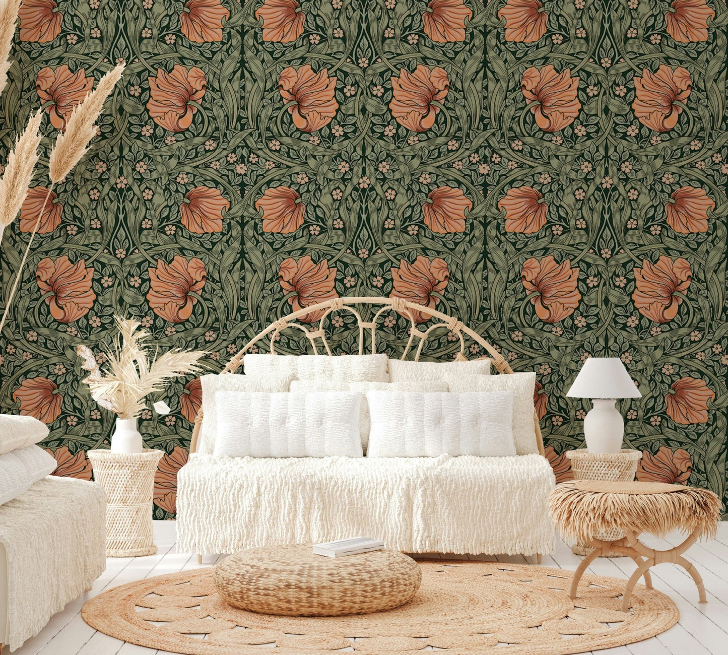 William Morris Pimpernel 24 wallpaper for a sophisticated interior.