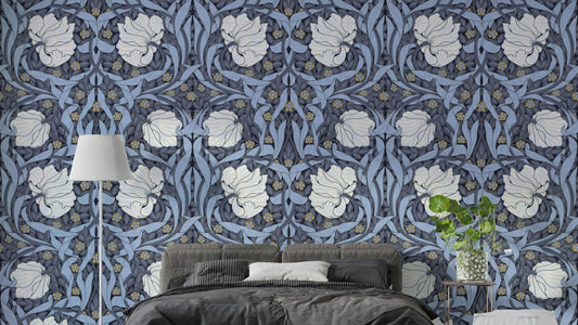 Soft green Pimpernel wallpaper creating a serene ambiance.

