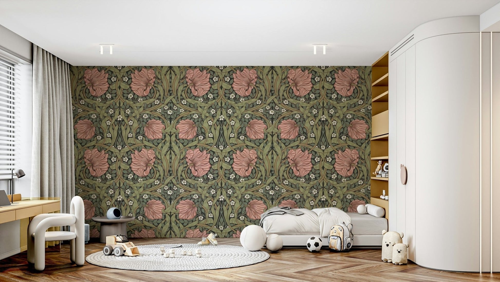 Timeless Pimpernel wallpaper showcasing intricate flower motifs