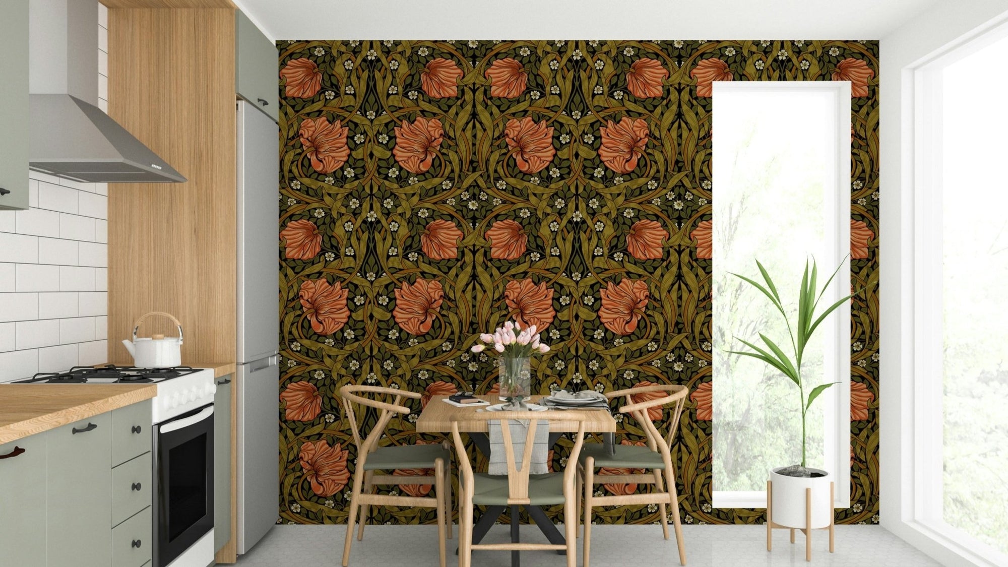 Pimpernel by William Morris wallpaper with floral design., GD1332