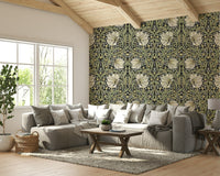 Detailed floral pattern of Pimpernel by William Morris 28 wallpaper.

