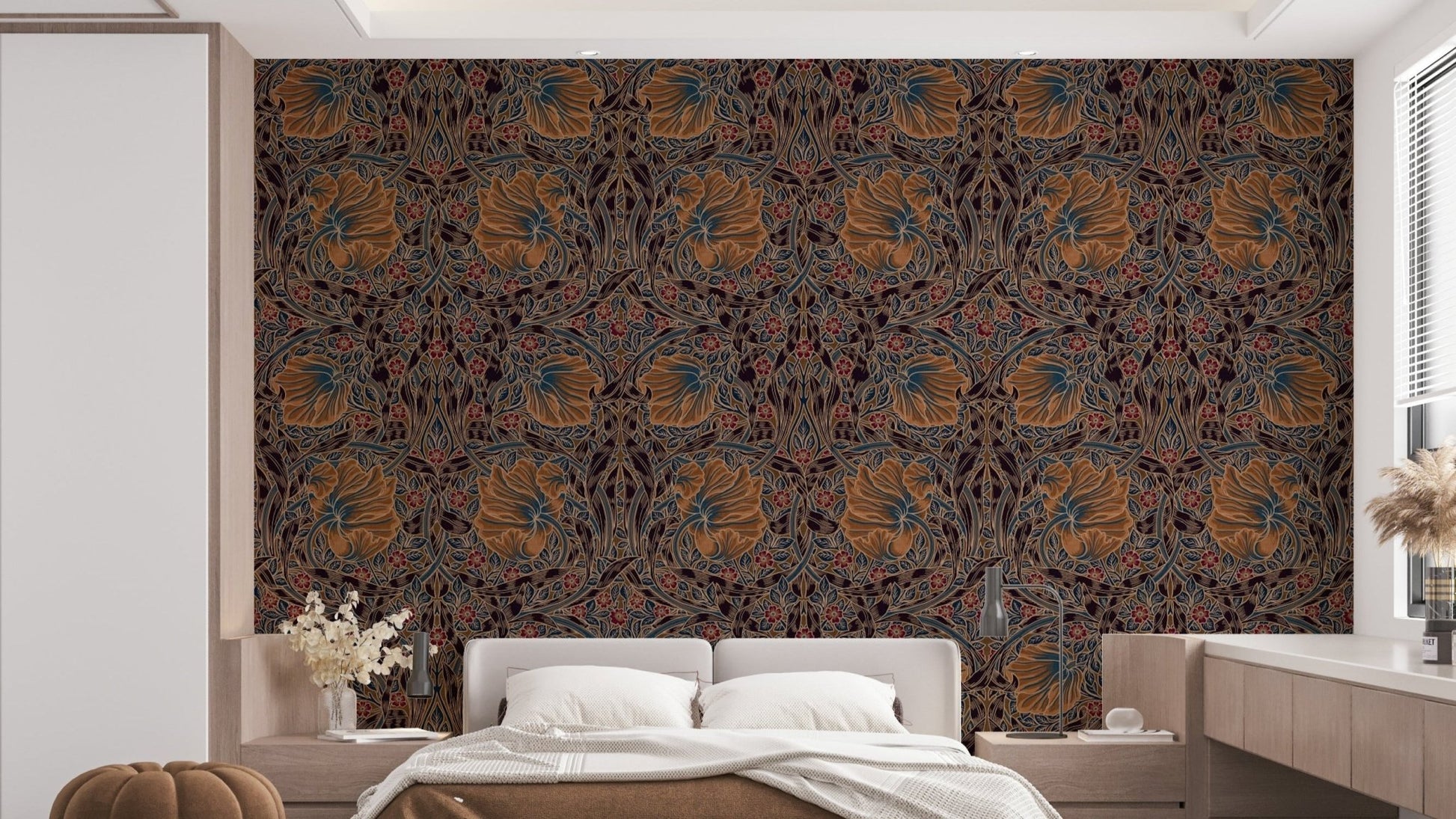Decorative floral wallpaper Pimpernel 3 by William Morris

