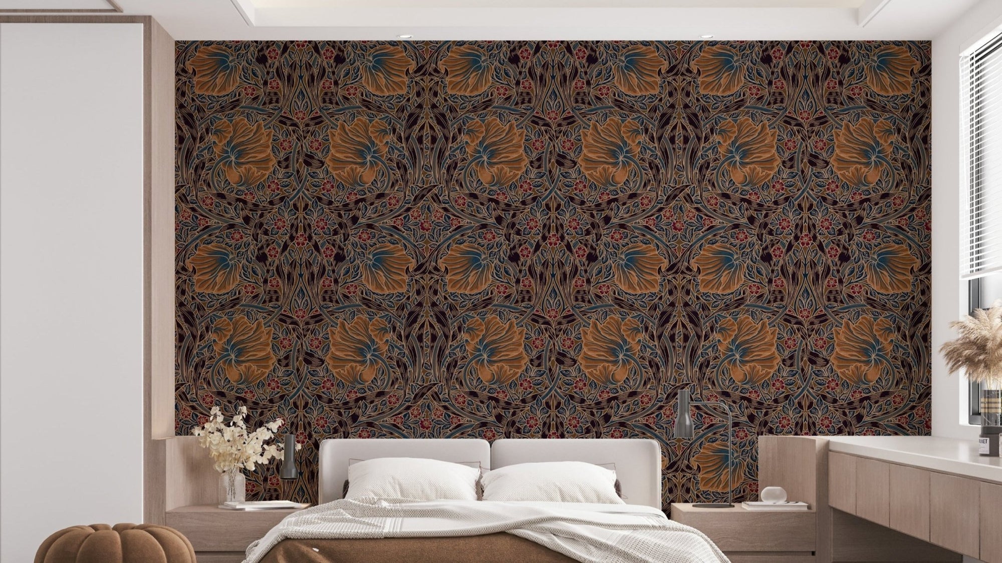Decorative floral wallpaper Pimpernel 3 by William Morris, GD1308