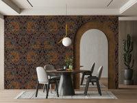 William Morris Pimpernel 3 wallpaper with floral pattern

