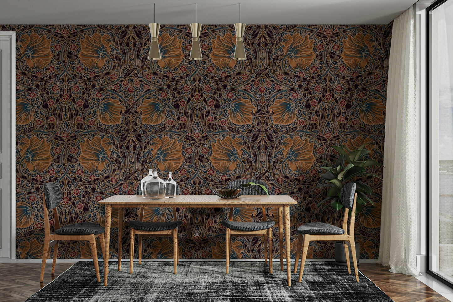 Timeless Pimpernel 3 wallpaper inspired by William Morris

