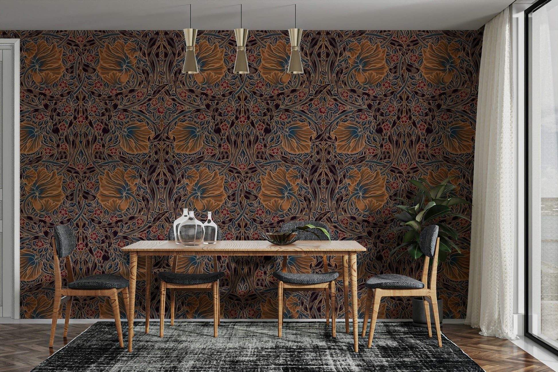 Timeless Pimpernel 3 wallpaper inspired by William Morris

