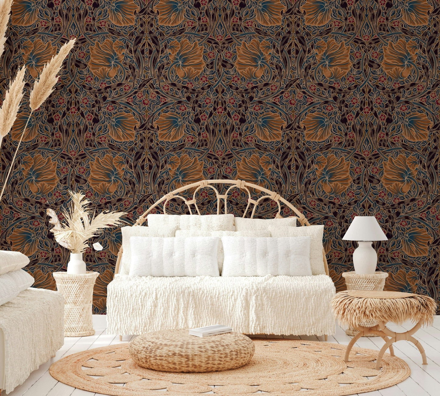 Traditional William Morris Pimpernel 3 wallpaper texture

