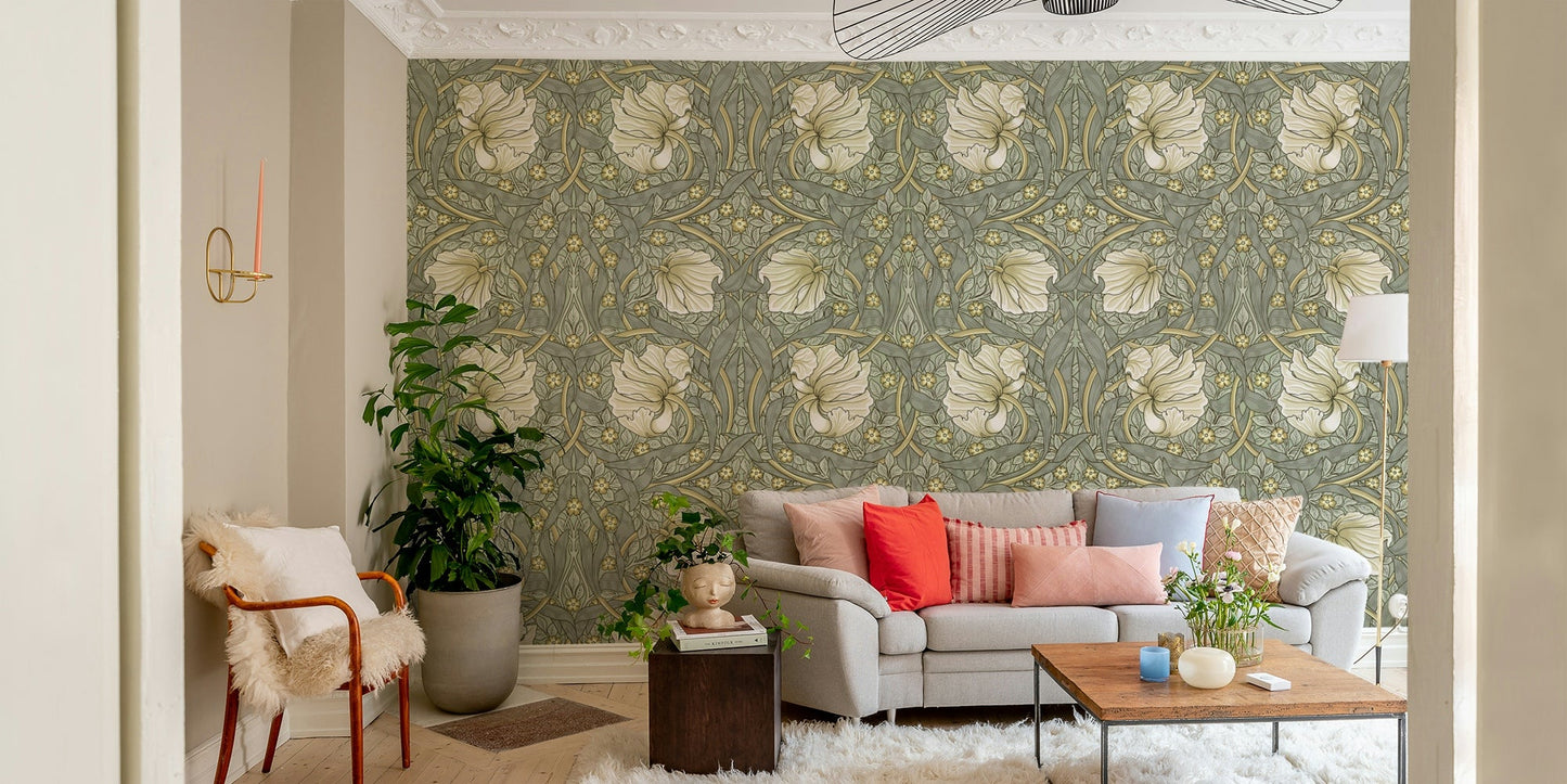 Elegant William Morris Pimpernel 4 wallpaper close-up