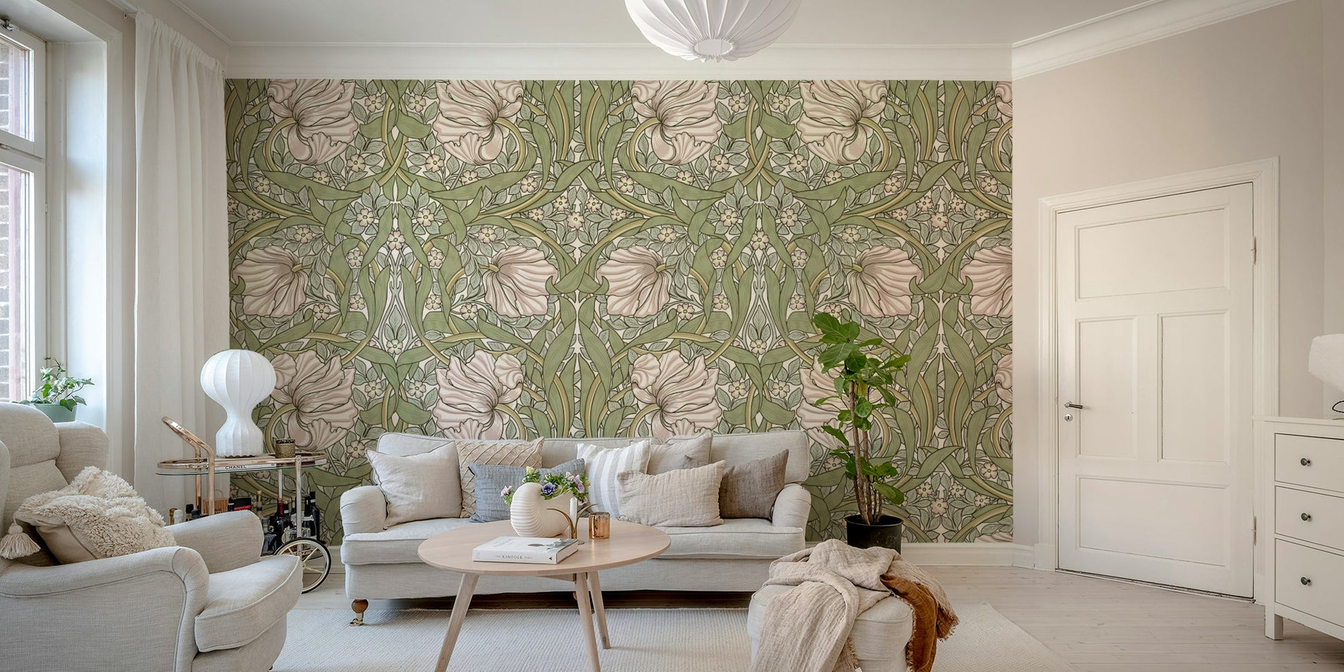 Botanical wallpaper pattern Pimpernel 5 by William Morris