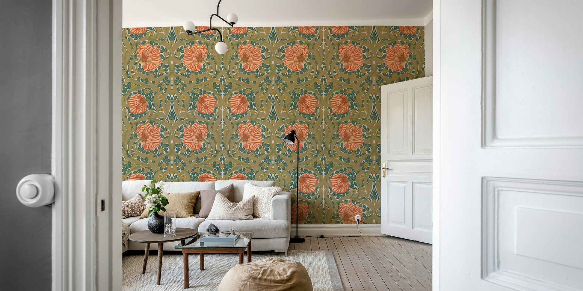 Detailed William Morris Pimpernel 6 wallpaper pattern