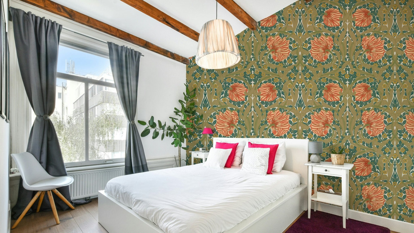 Pimpernel 6 wallpaper by William Morris with floral design