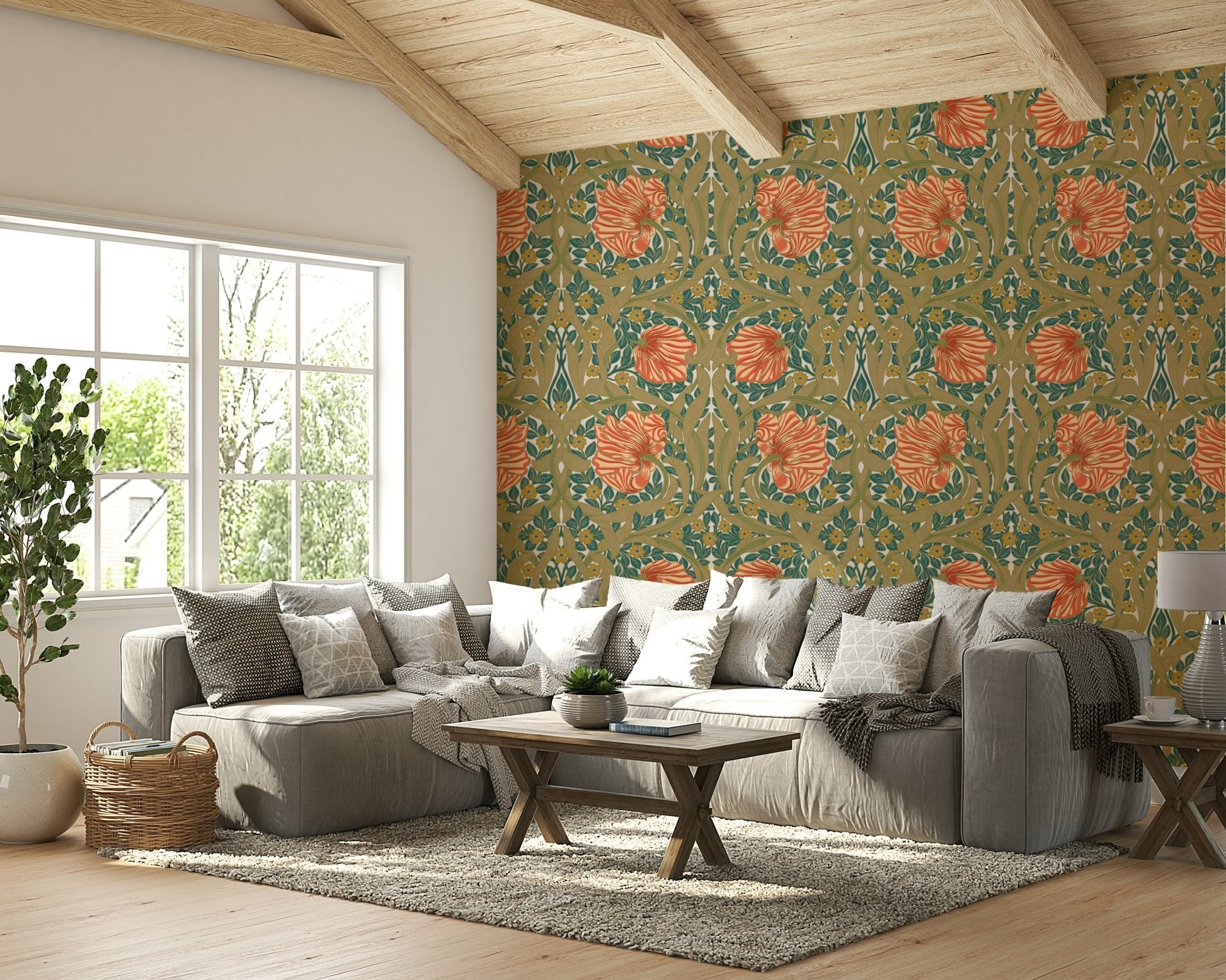 Traditional William Morris Pimpernel 6 wallpaper texture