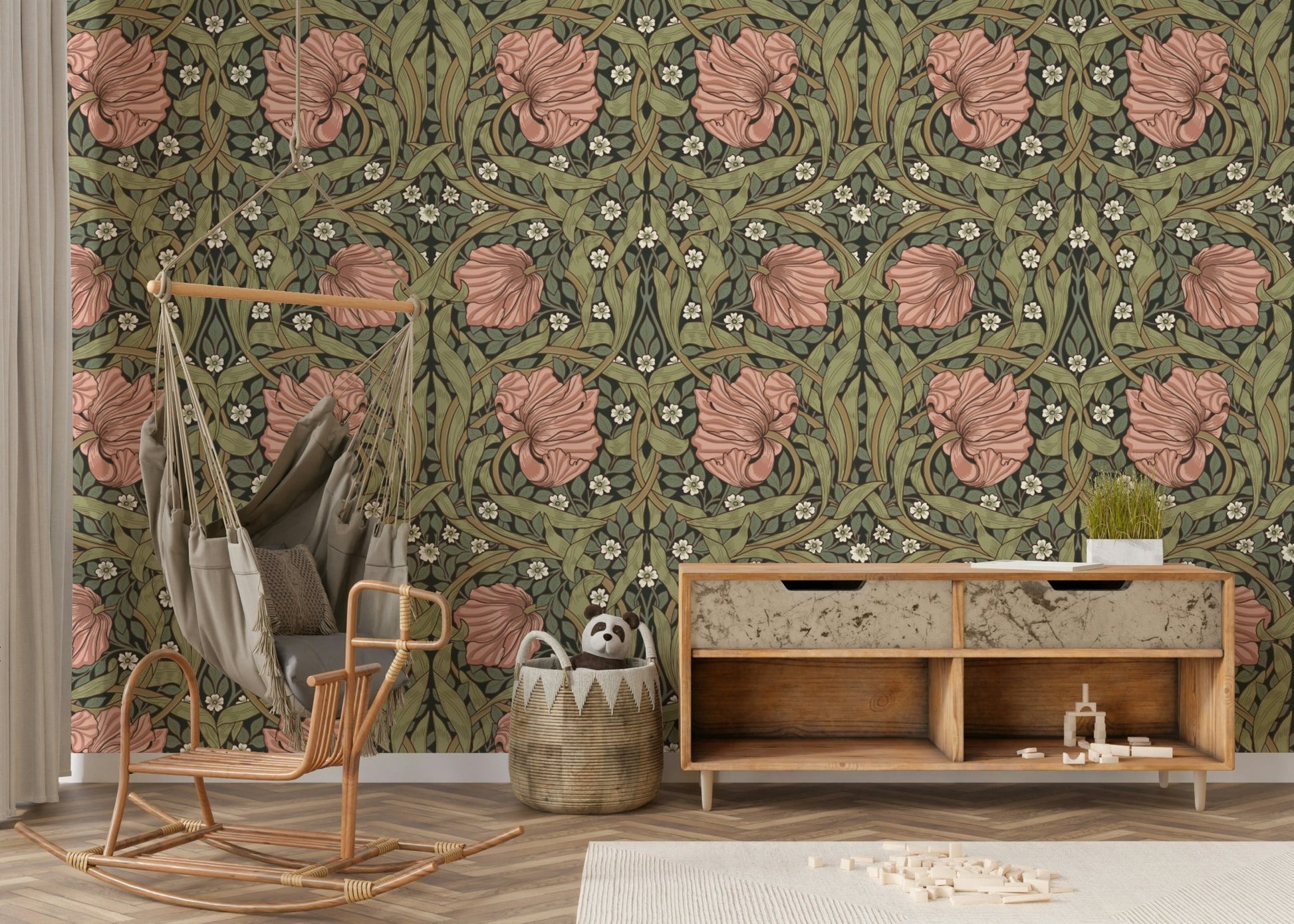 William Morris Pimpernel 7 wallpaper with floral design, GD1313