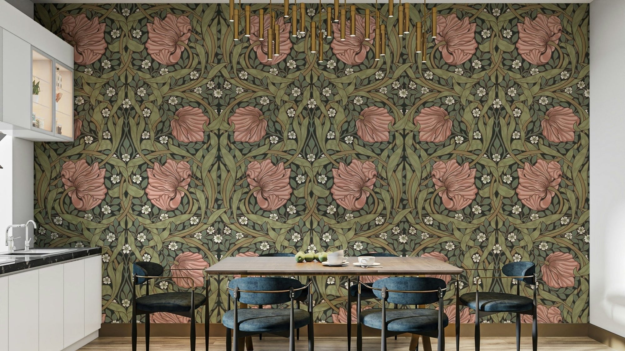 Classic Pimpernel 7 wallpaper by William Morris close-up, GD1313