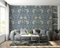 Botanical design on Pimpernel wallpaper by William Morris
