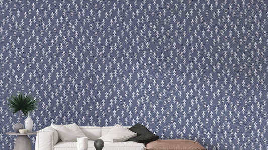 Scandinavian-inspired tree mural style
